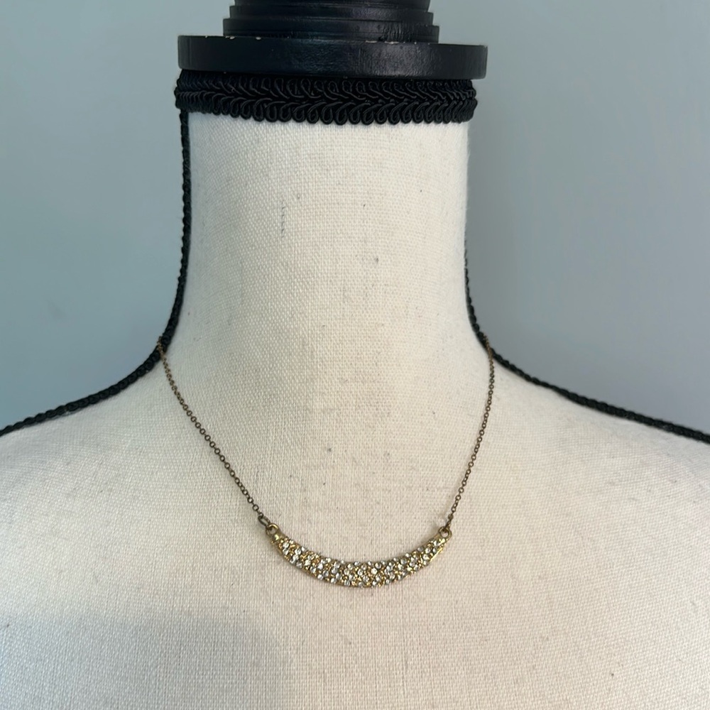 Simple Gold Diamond Gem Dainty Necklace